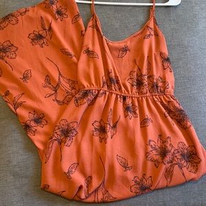 Rust floral maxi dress